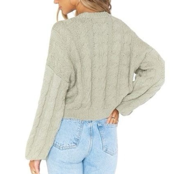 Show Me Your Mumu Conrad Cardi Cable Knit Sage Women’s - Size Small - Picture 2 of 14